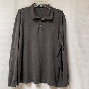 Polo Ralph Lauren Long Sleeve Shirt Mens XXL Gray Collared Casual Travel Top